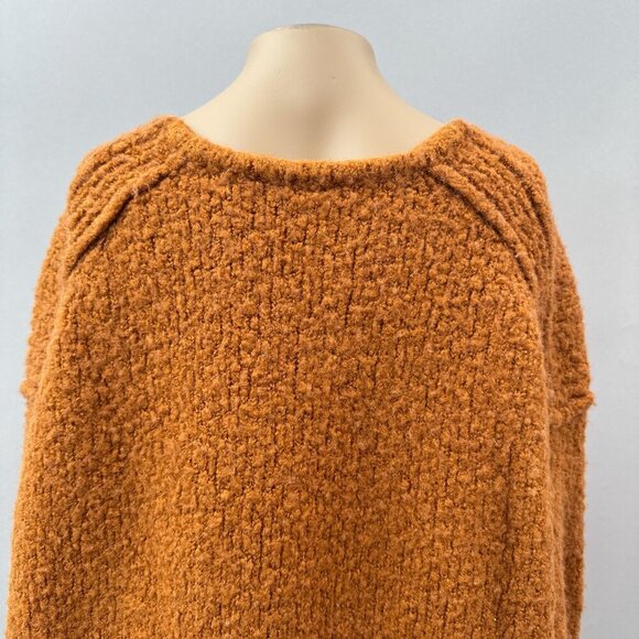 Free People Women Sweater Alpaca Oversized Fuzzy Knit Long Sleeve Deep V-Neck XS - Picture 12 of 13